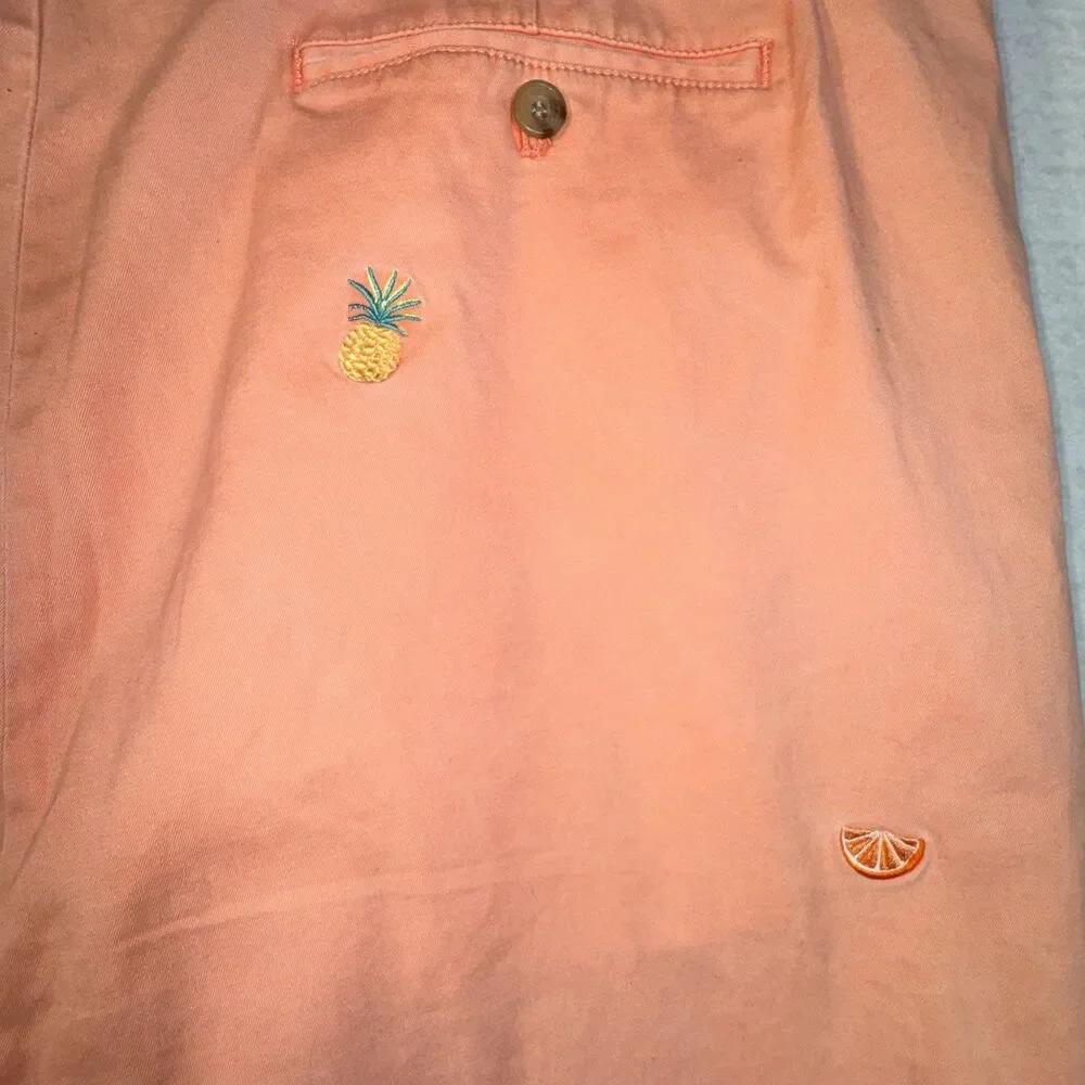 Vineyard Vines Men’s Size‎ 42 Pink Embroidered Tropical Cocktail Chino Shorts